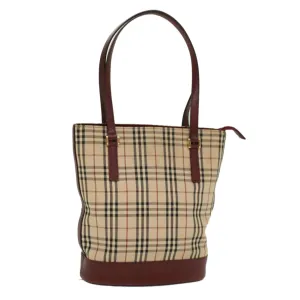 Trendy Inspired Burberry Nova Check Shoulder Bag Nylon Leather Beige Wine Red Auth 52038