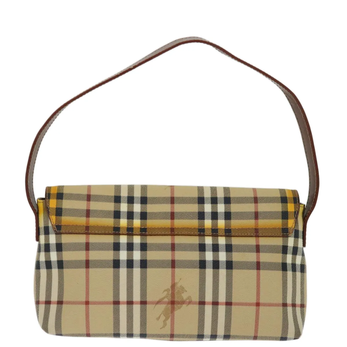 Trendy Inspired Burberry Nova Check Shoulder Bag Pvc Beige Brown Auth 70944