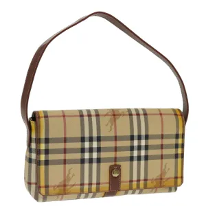 Trendy Inspired Burberry Nova Check Shoulder Bag Pvc Beige Brown Auth 70944
