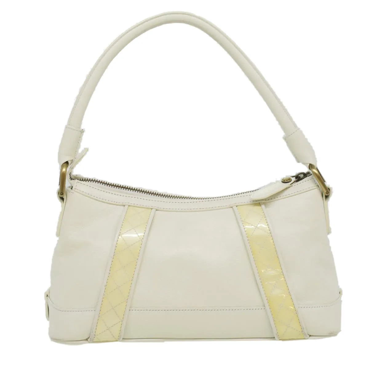 Trendy Inspired Burberry Shoulder Bag Leather White Auth Am3357