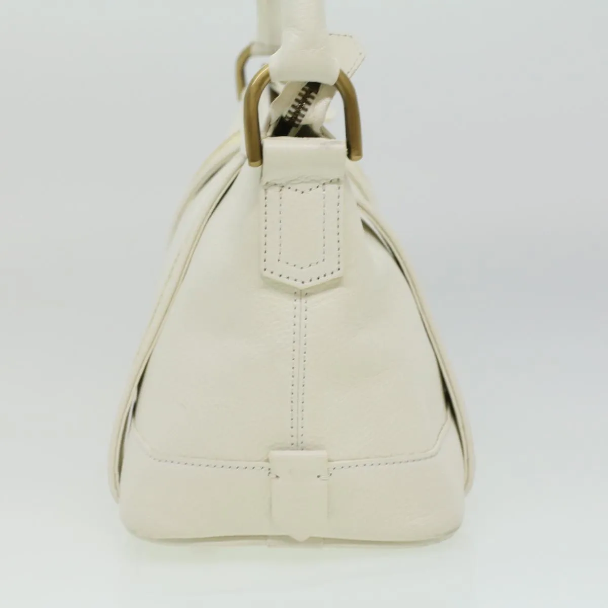 Trendy Inspired Burberry Shoulder Bag Leather White Auth Am3357