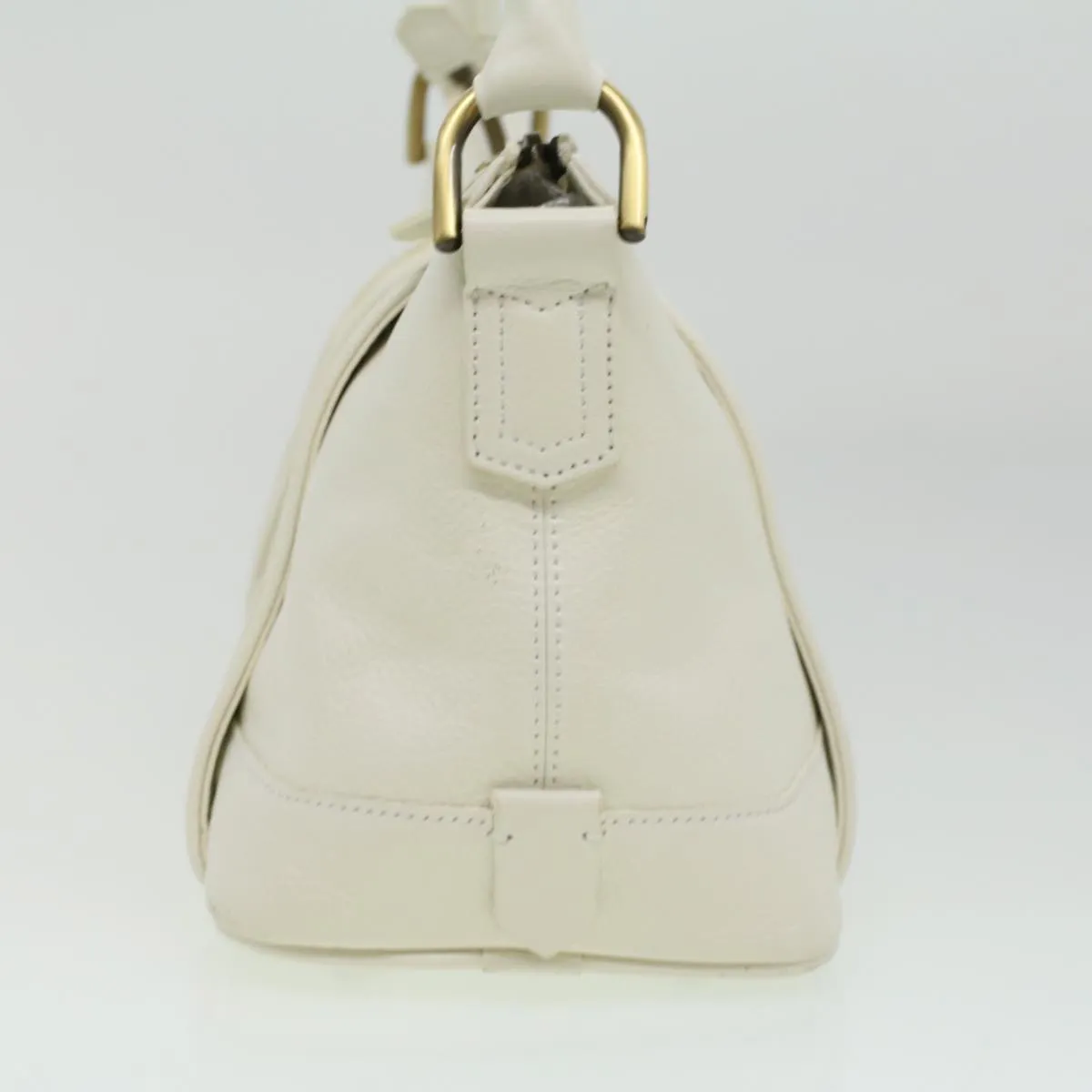 Trendy Inspired Burberry Shoulder Bag Leather White Auth Am3357