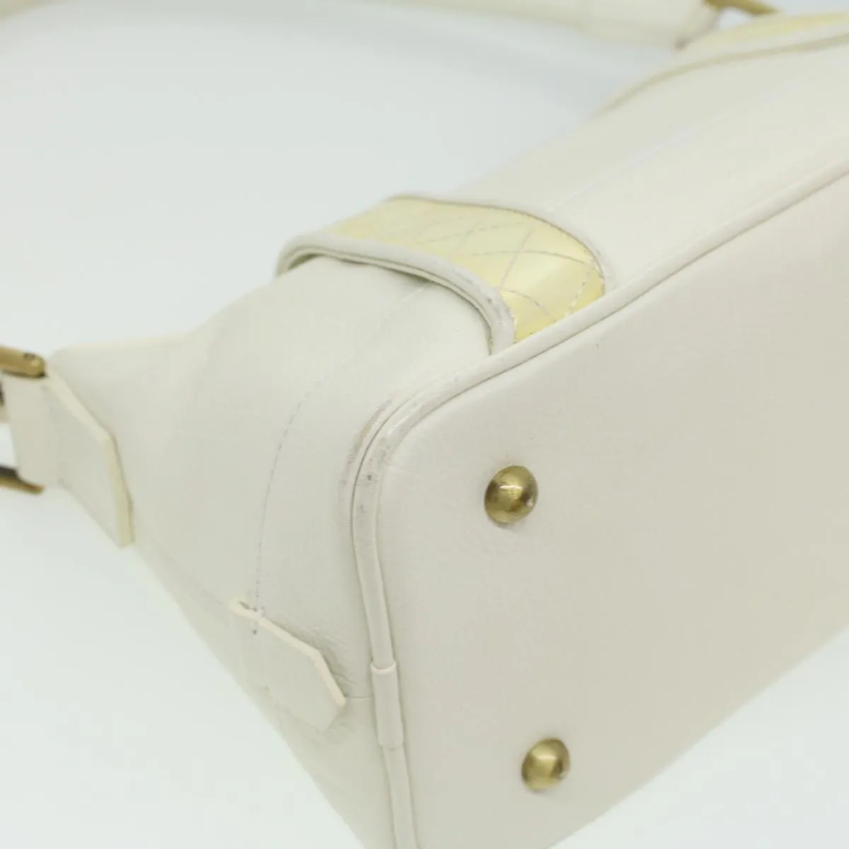 Trendy Inspired Burberry Shoulder Bag Leather White Auth Am3357