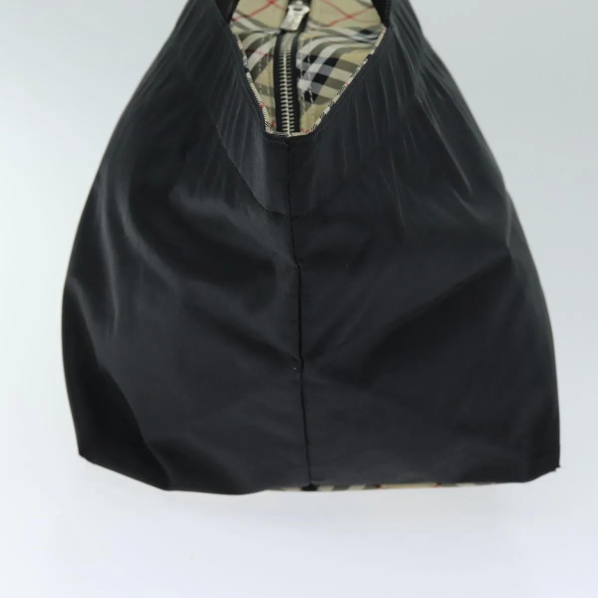 Trendy Inspired Burberryss Nova Check Blue Label Tote Bag Nylon Black Auth Yk12675