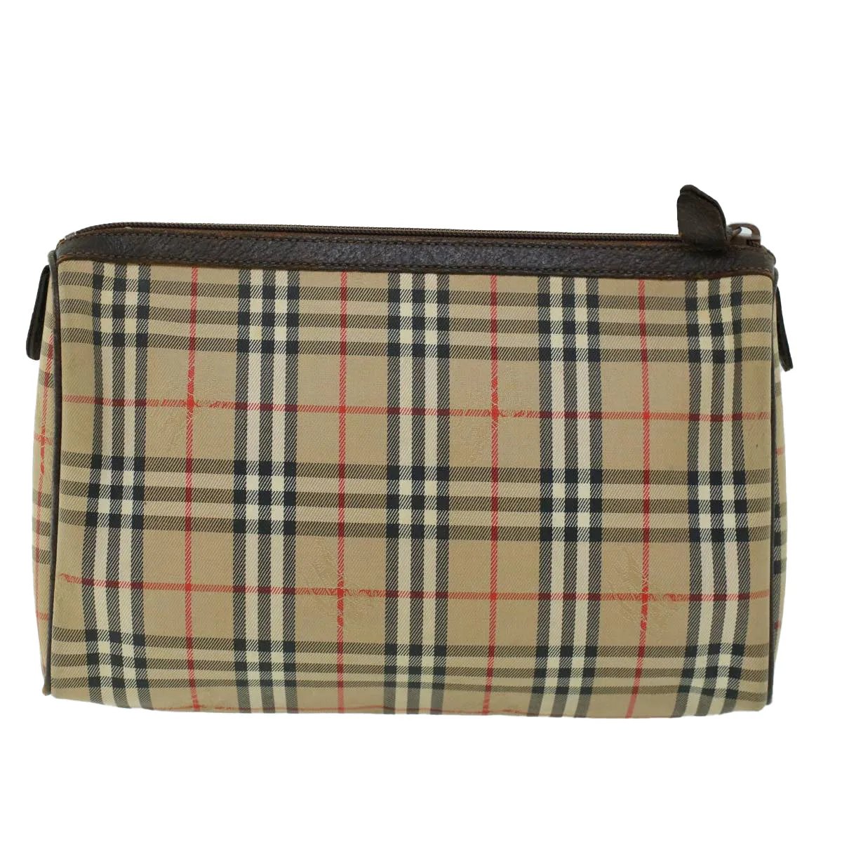 Trendy Inspired Burberryss Nova Check Clutch Bag Canvas Leather Beige Brown Auth 53792