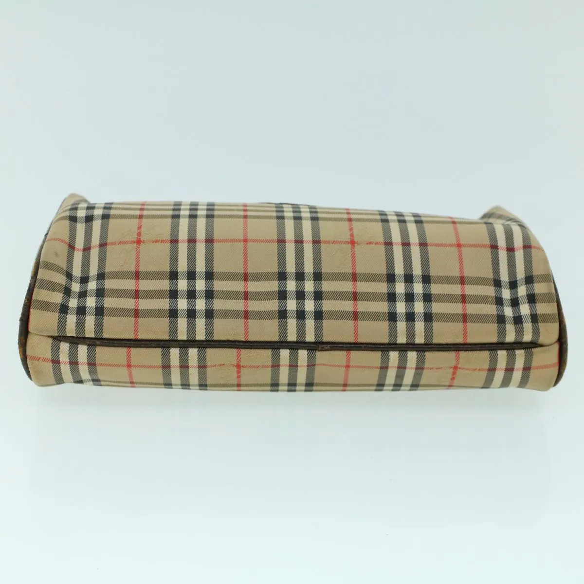 Trendy Inspired Burberryss Nova Check Clutch Bag Canvas Leather Beige Brown Auth 53792
