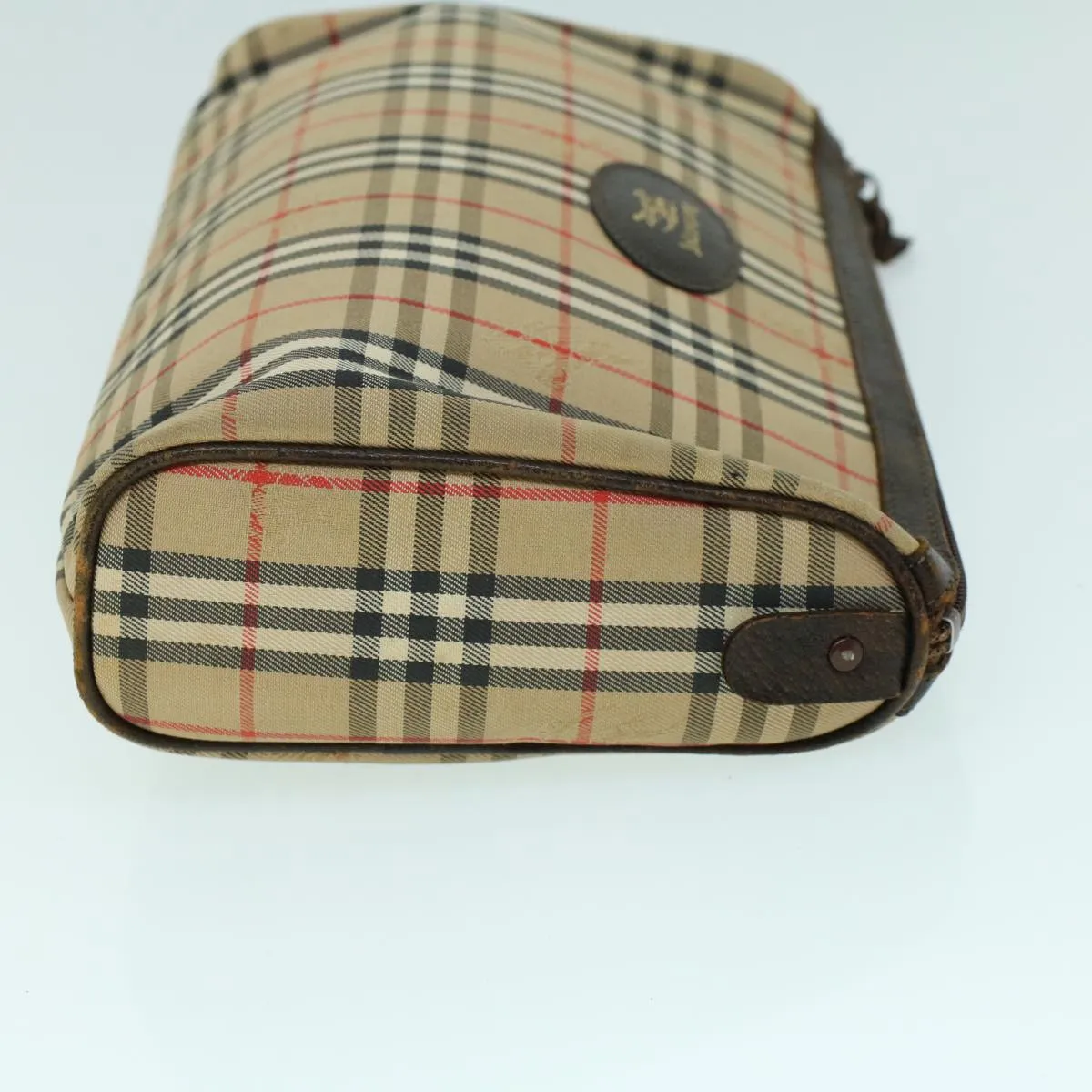 Trendy Inspired Burberryss Nova Check Clutch Bag Canvas Leather Beige Brown Auth 53792