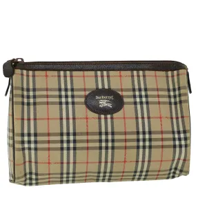 Trendy Inspired Burberryss Nova Check Clutch Bag Canvas Leather Beige Brown Auth 53792