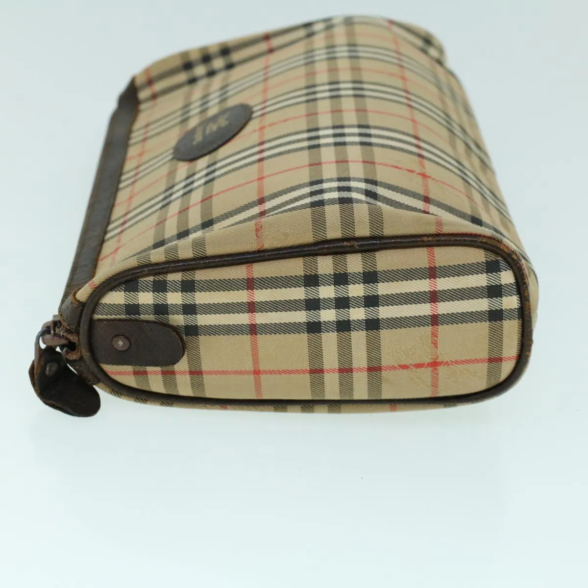 Trendy Inspired Burberryss Nova Check Clutch Bag Canvas Leather Beige Brown Auth 53792