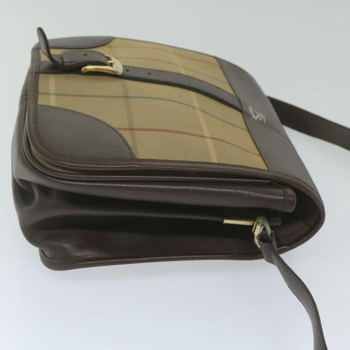 Trendy Inspired Burberryss Nova Check Shoulder Bag Canvas Brown Auth Th4326