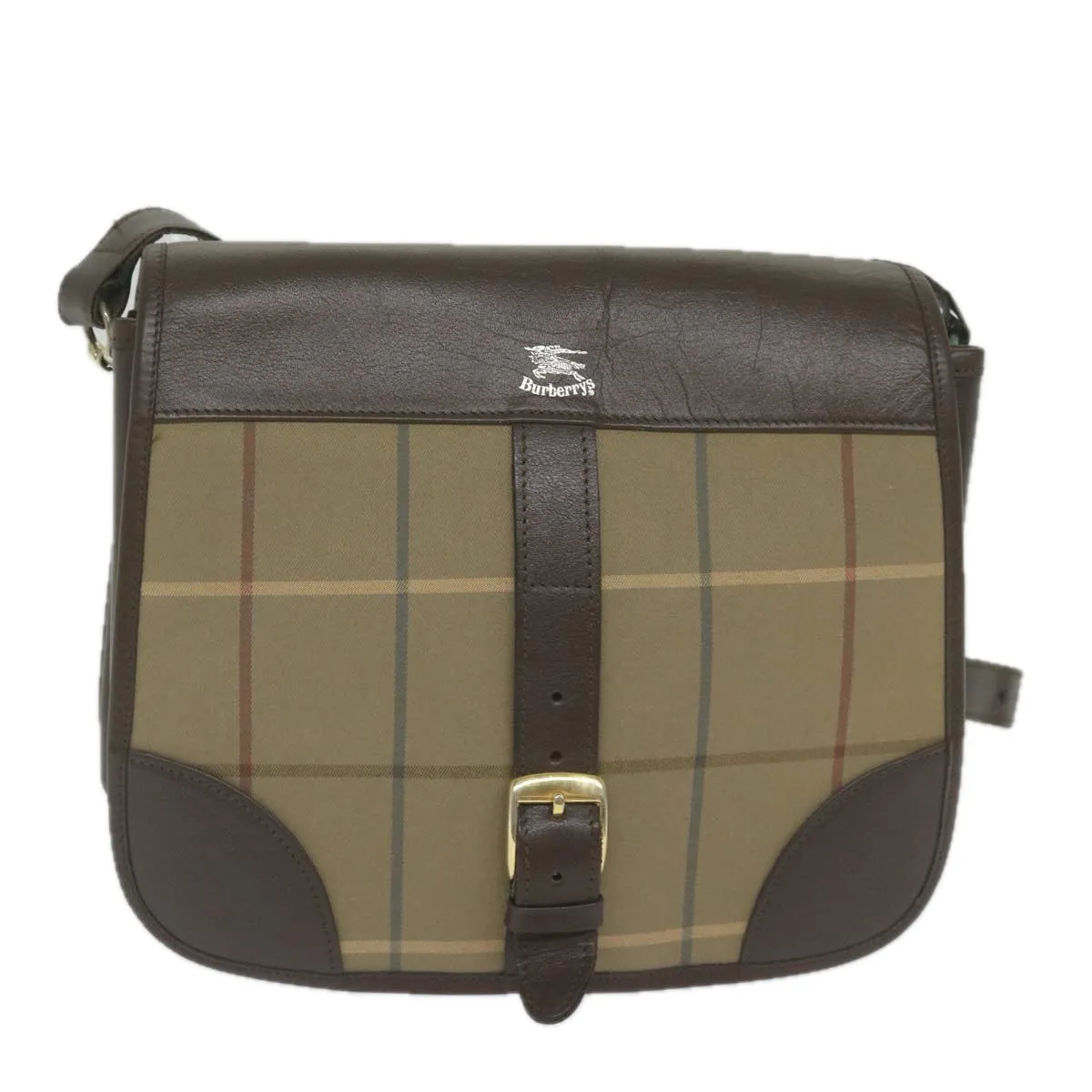 Trendy Inspired Burberryss Nova Check Shoulder Bag Canvas Brown Auth Th4326