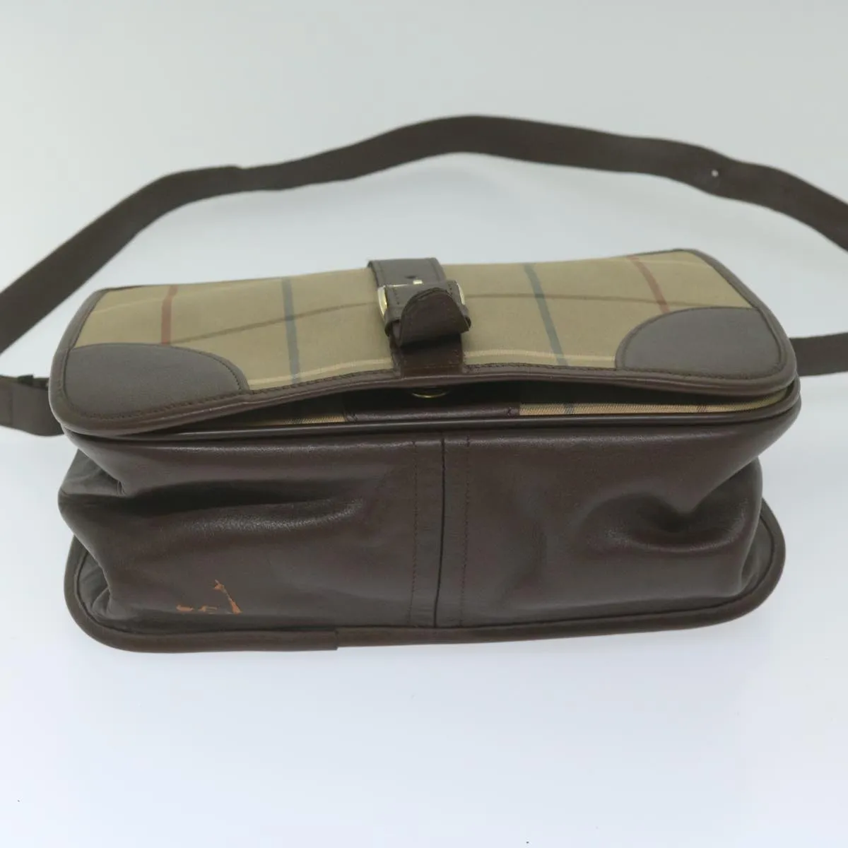 Trendy Inspired Burberryss Nova Check Shoulder Bag Canvas Brown Auth Th4326