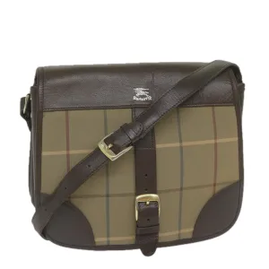 Trendy Inspired Burberryss Nova Check Shoulder Bag Canvas Brown Auth Th4326
