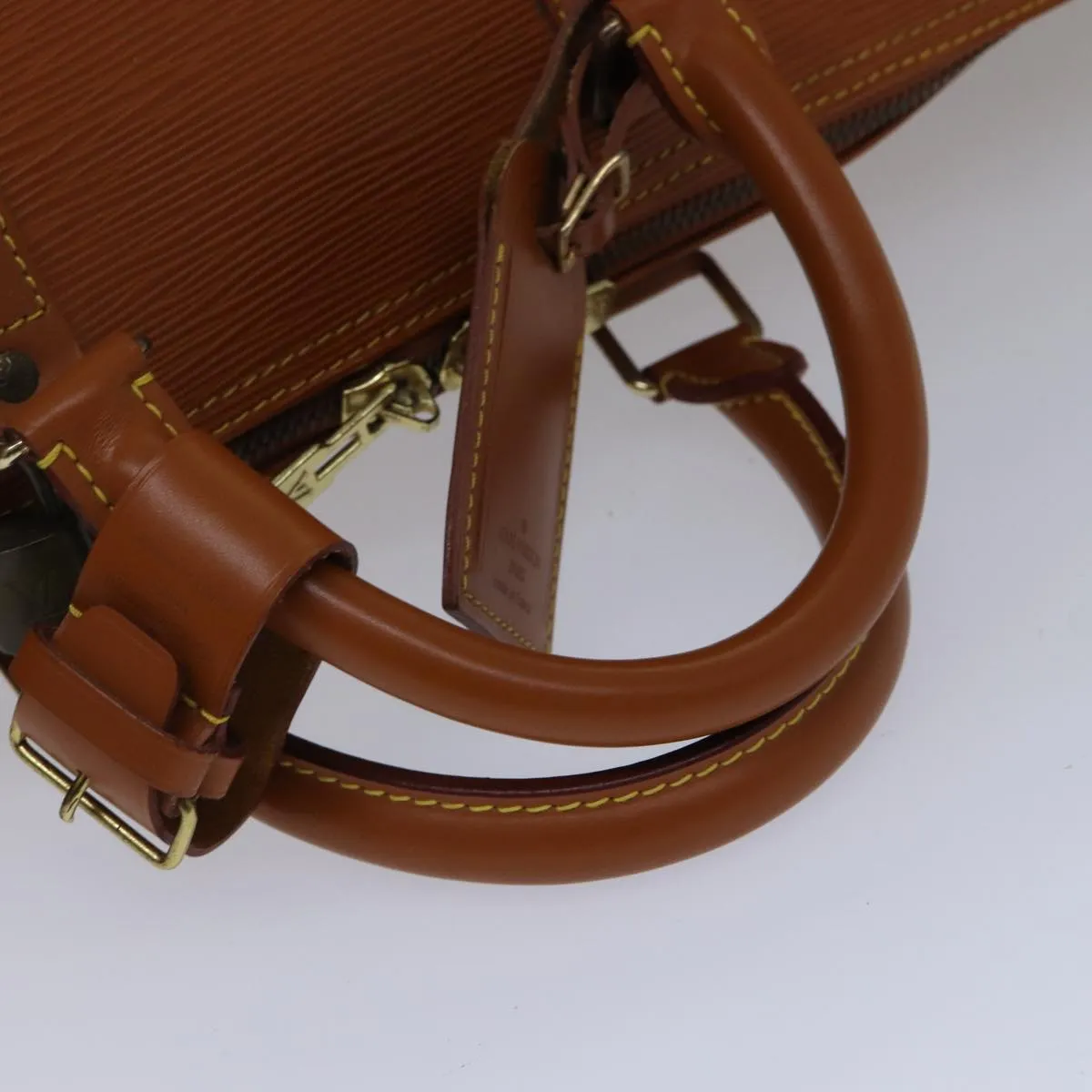 Trendy Inspired Louis Vuitton Epi Keepall 60 Boston Bag Brown Zipangu Gold M42948 Lv Auth Ki4860