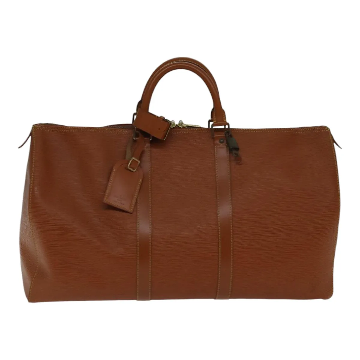 Trendy Inspired Louis Vuitton Epi Keepall 60 Boston Bag Brown Zipangu Gold M42948 Lv Auth Ki4860
