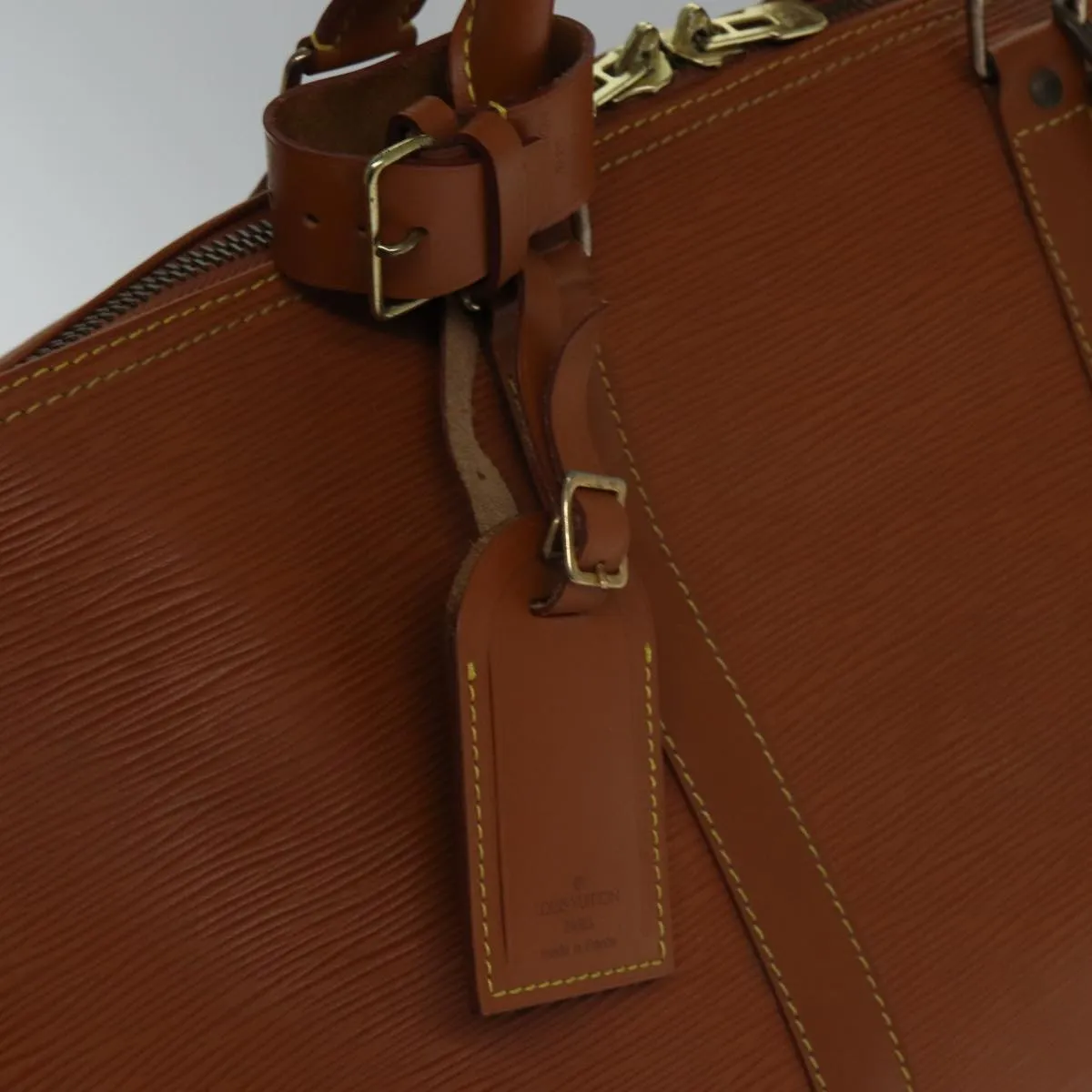 Trendy Inspired Louis Vuitton Epi Keepall 60 Boston Bag Brown Zipangu Gold M42948 Lv Auth Ki4860