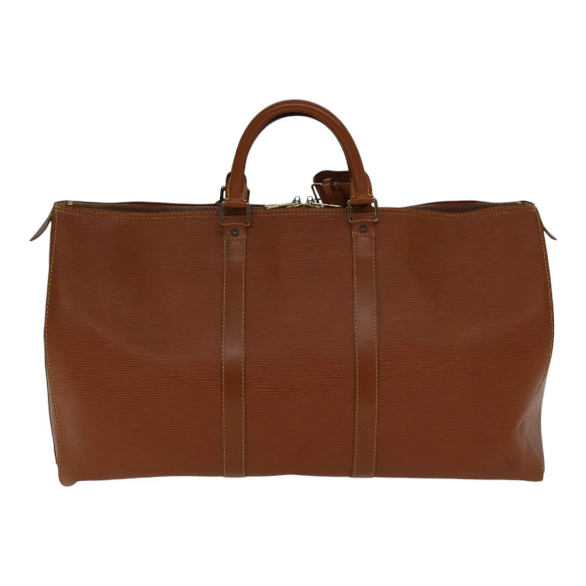 Trendy Inspired Louis Vuitton Epi Keepall 60 Boston Bag Brown Zipangu Gold M42948 Lv Auth Ki4860