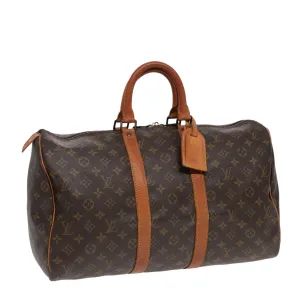 Trendy Inspired Louis Vuitton Monogram Keepall 45 Boston Bag M41428 Lv Auth Ki4852