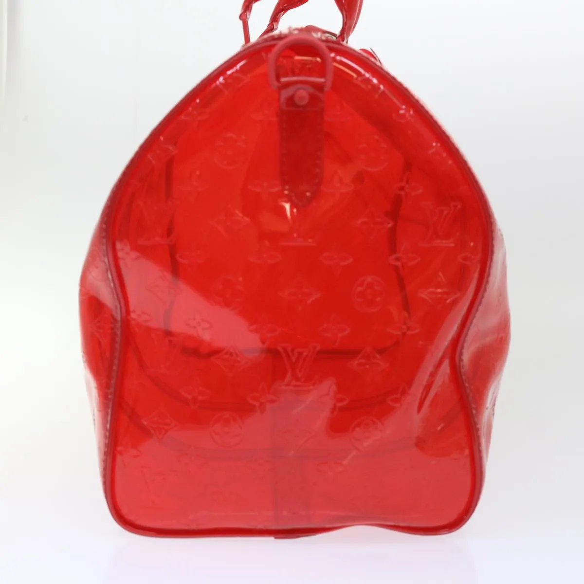 Trendy Inspired Louis Vuitton Monogram Vinyl Keepall Bandouliere 50 Bag Red M41416 Auth 52526a