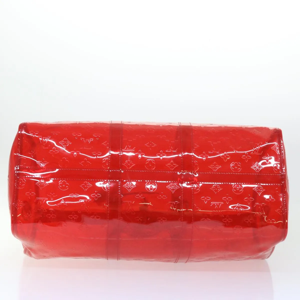 Trendy Inspired Louis Vuitton Monogram Vinyl Keepall Bandouliere 50 Bag Red M41416 Auth 52526a