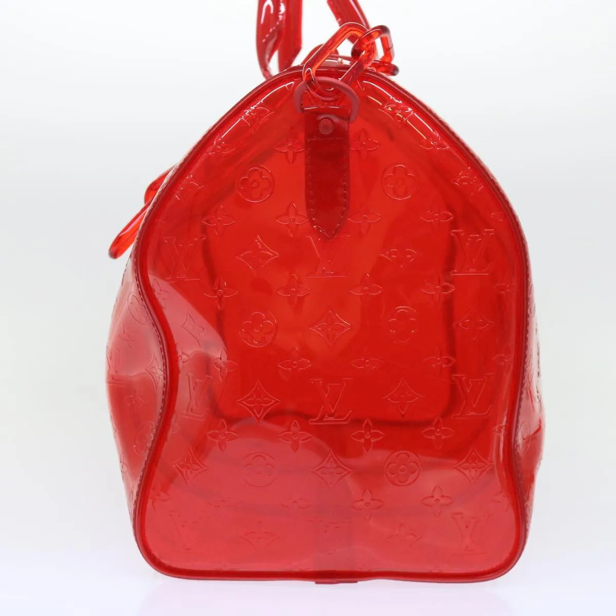 Trendy Inspired Louis Vuitton Monogram Vinyl Keepall Bandouliere 50 Bag Red M41416 Auth 52526a