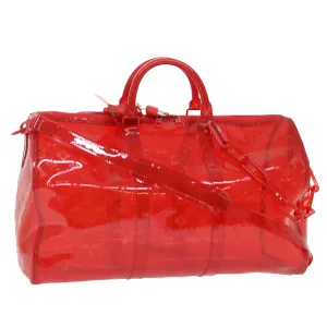Trendy Inspired Louis Vuitton Monogram Vinyl Keepall Bandouliere 50 Bag Red M41416 Auth 52526a