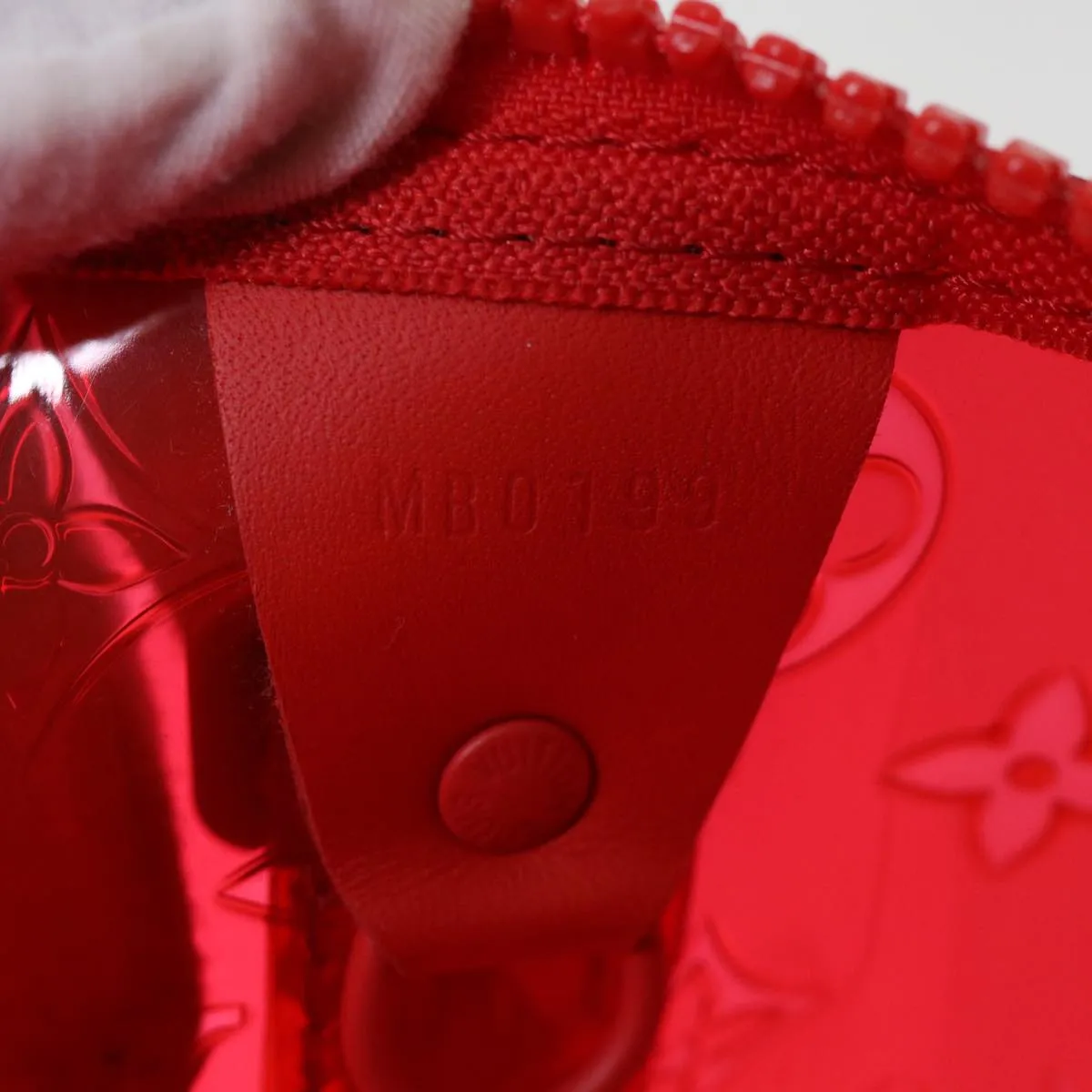 Trendy Inspired Louis Vuitton Monogram Vinyl Keepall Bandouliere 50 Bag Red M41416 Auth 52526a