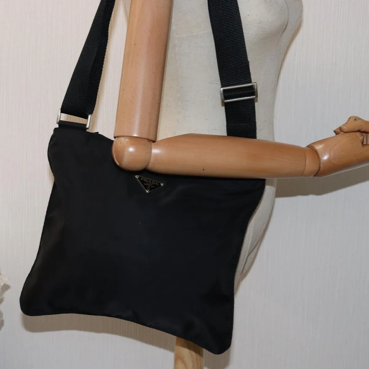 Trendy Inspired Prada Shoulder Bag Nylon Black Auth Ep4231