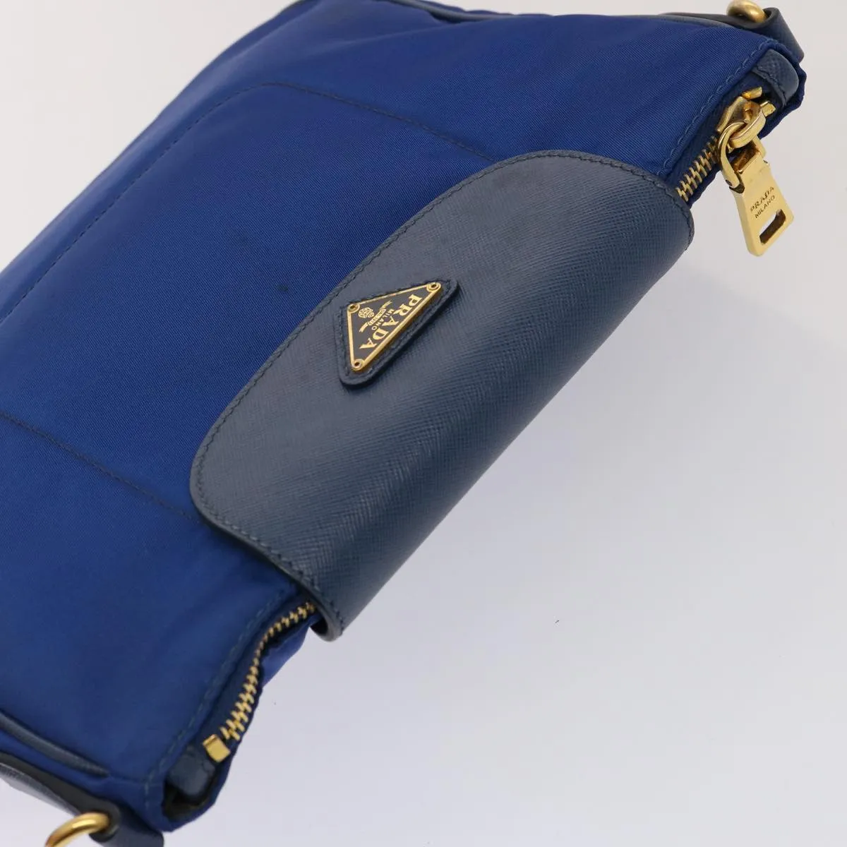 Trendy Inspired Prada Shoulder Bag Nylon Blue Auth 75359
