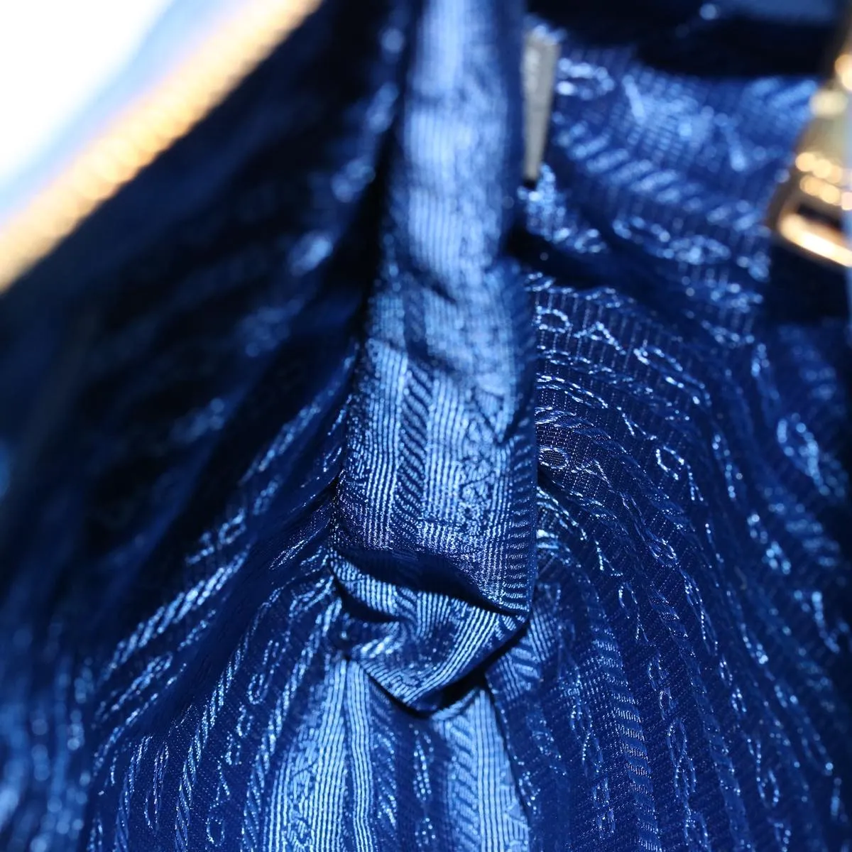 Trendy Inspired Prada Shoulder Bag Nylon Blue Auth 75359