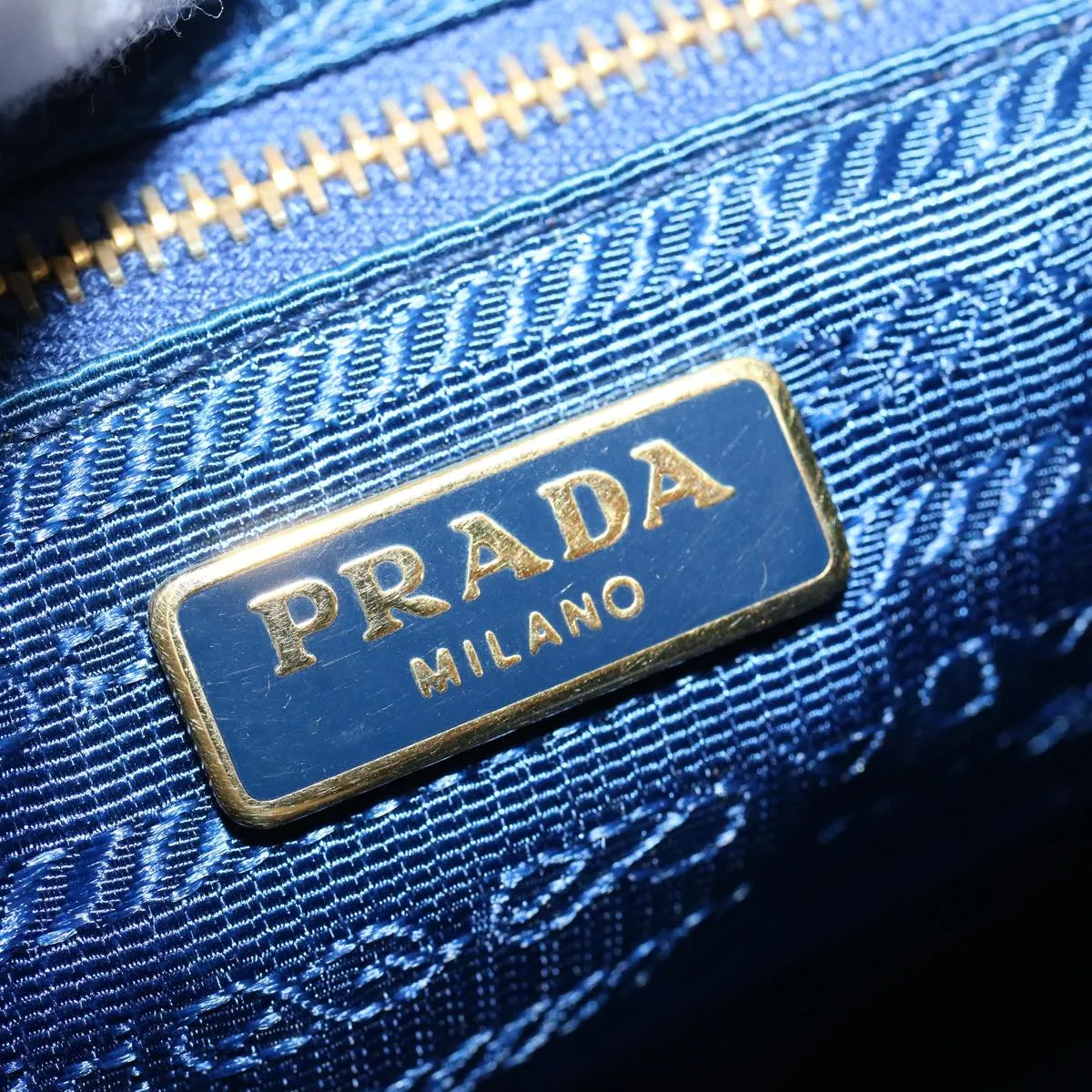 Trendy Inspired Prada Shoulder Bag Nylon Blue Auth 75359