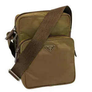 Trendy Inspired Prada Shoulder Bag Nylon Khaki Auth 75573