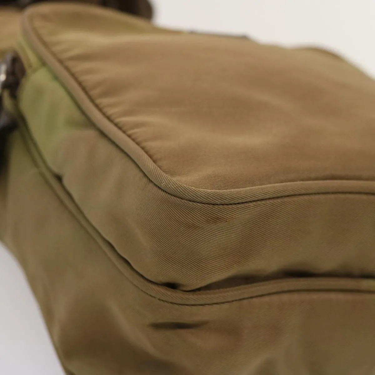Trendy Inspired Prada Shoulder Bag Nylon Khaki Auth 75573