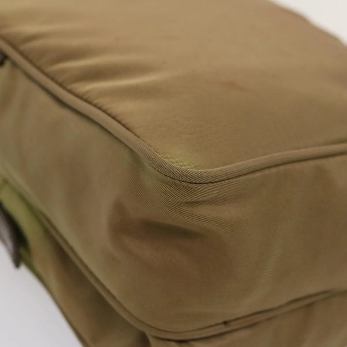 Trendy Inspired Prada Shoulder Bag Nylon Khaki Auth 75573