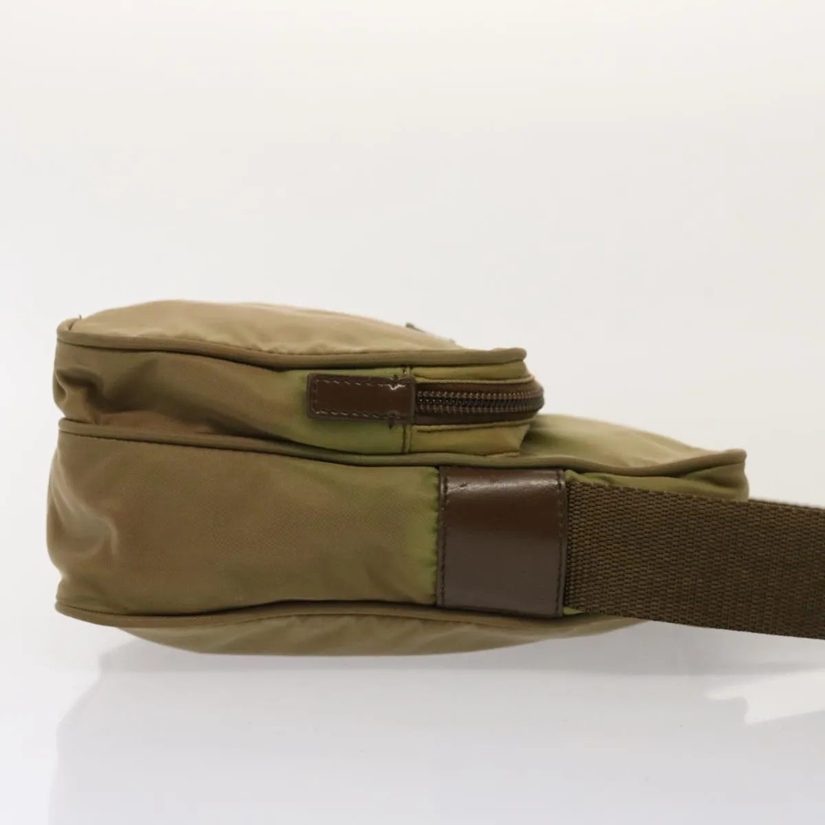 Trendy Inspired Prada Shoulder Bag Nylon Khaki Auth 75573
