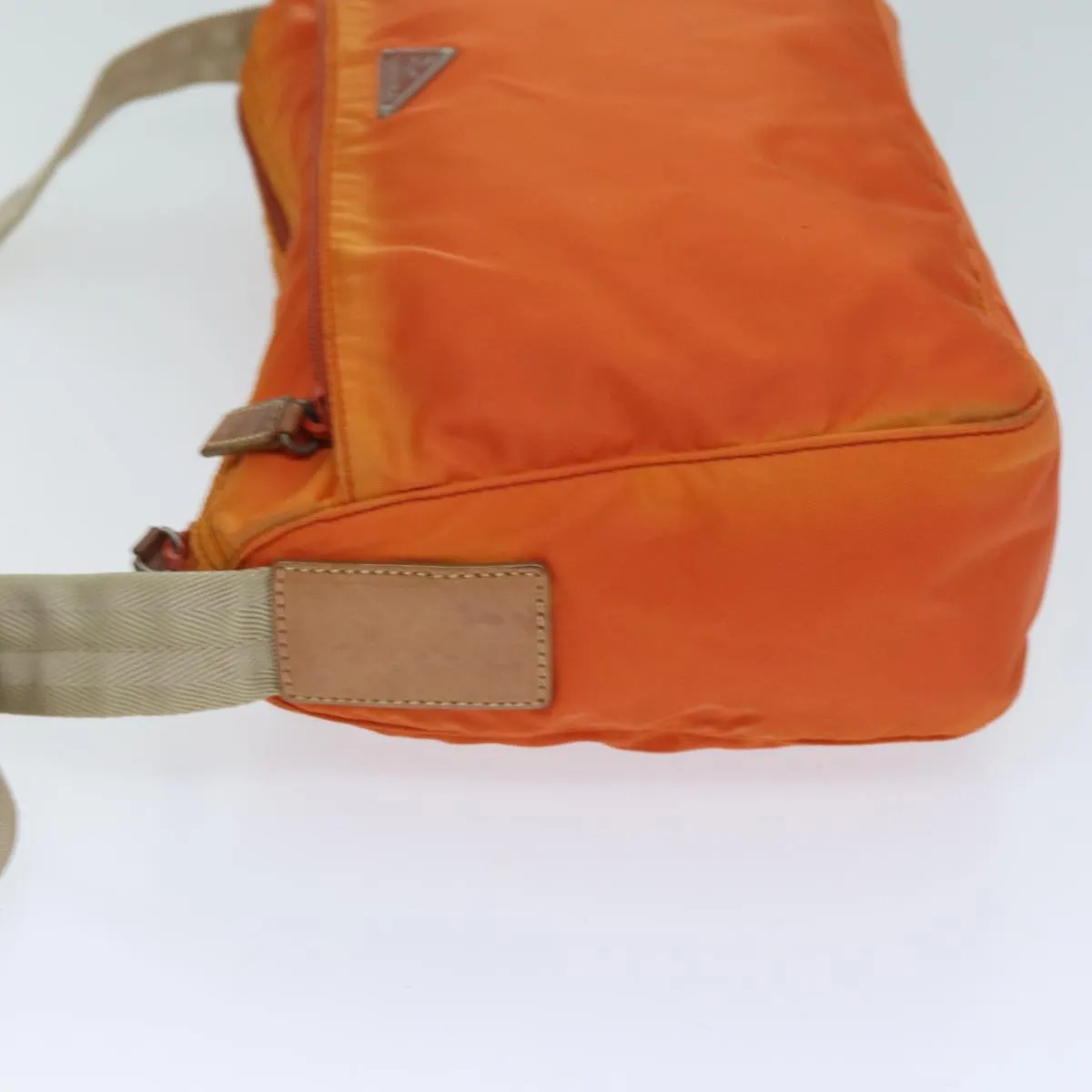 Trendy Inspired Prada Shoulder Bag Nylon Orange Auth 74735