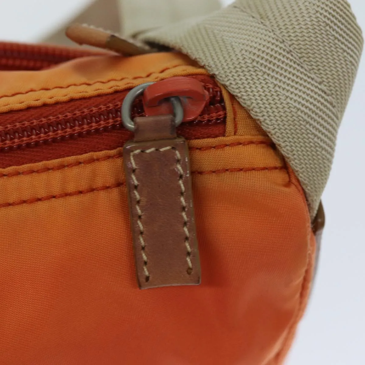 Trendy Inspired Prada Shoulder Bag Nylon Orange Auth 74735
