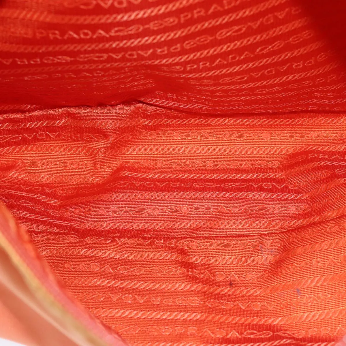 Trendy Inspired Prada Shoulder Bag Nylon Orange Auth 74735