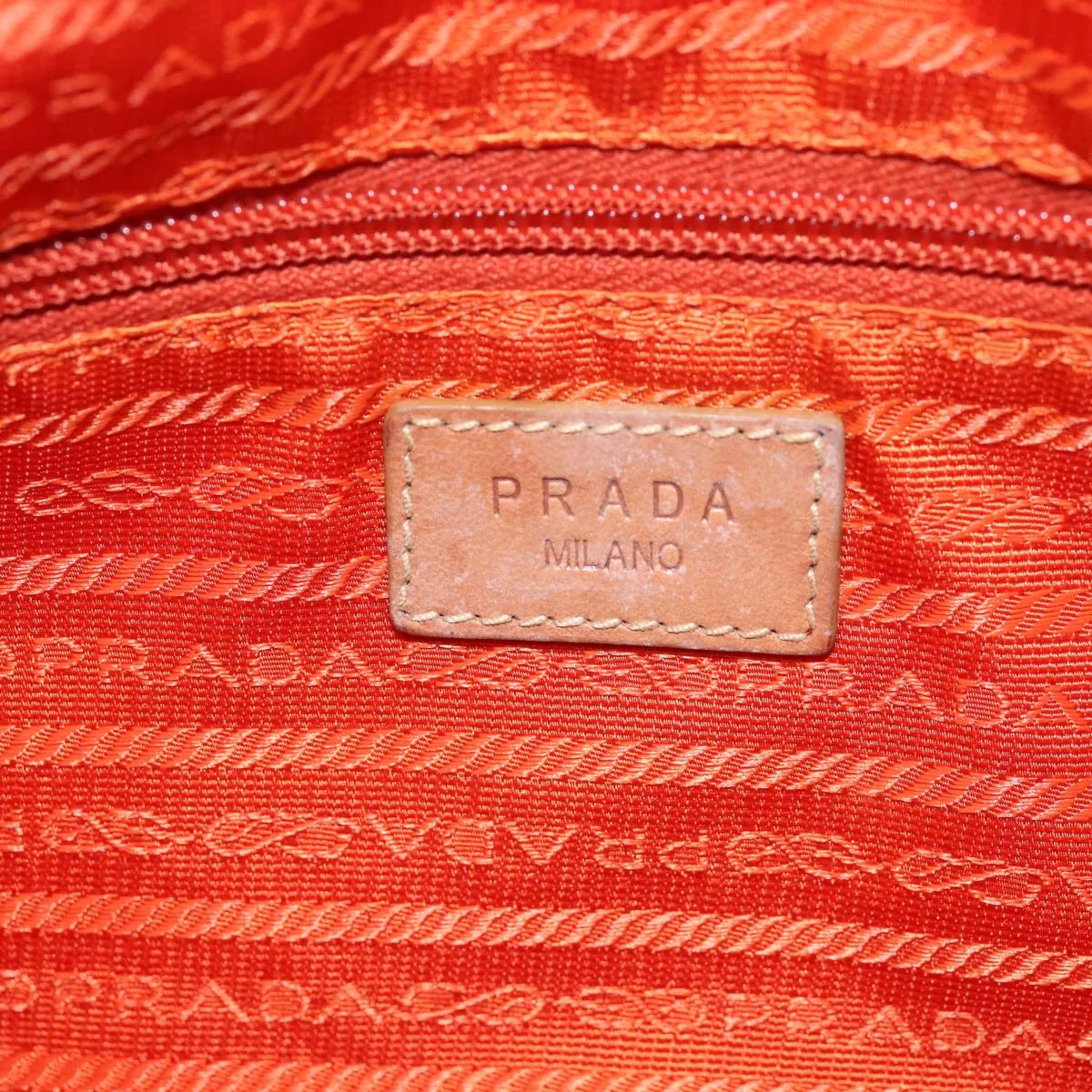 Trendy Inspired Prada Shoulder Bag Nylon Orange Auth 74735