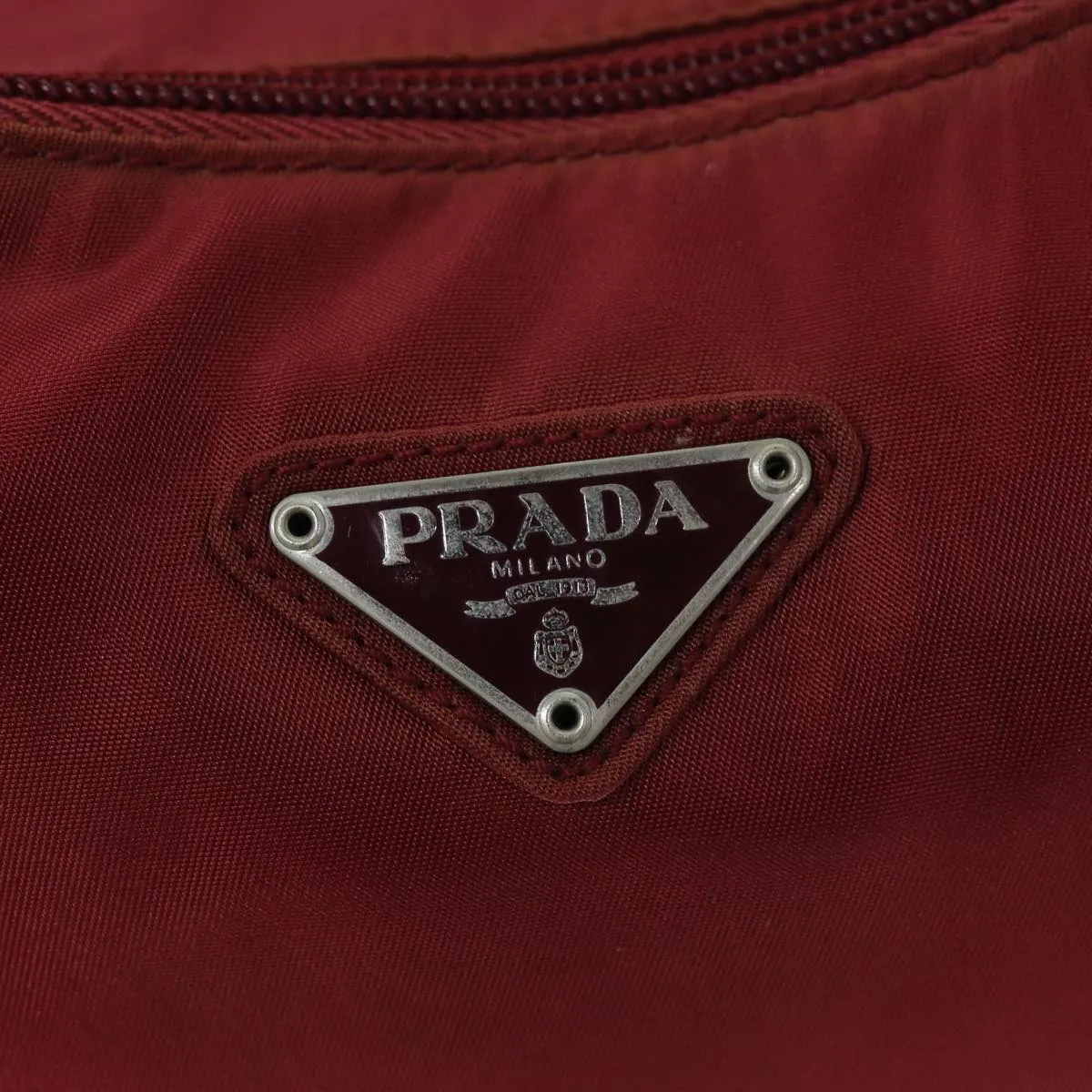 Trendy Inspired Prada Shoulder Bag Nylon Red Auth 73100