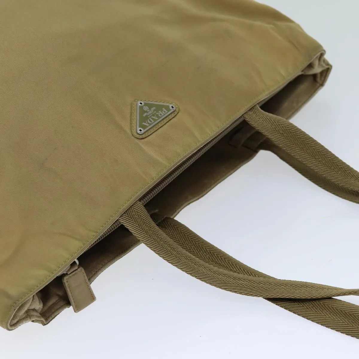 Trendy Inspired Prada Tote Bag Nylon Beige Auth 75582