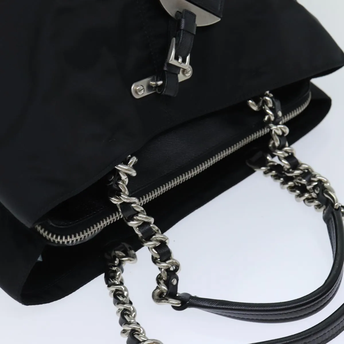 Trendy Inspired Prada Tote Bag Nylon Black Auth 75367
