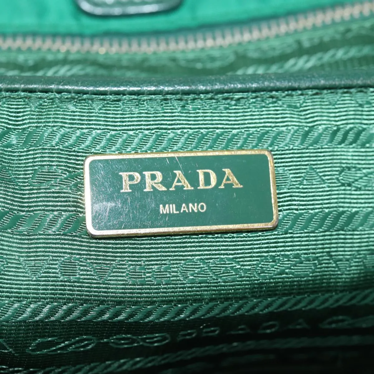 Trendy Inspired Prada Tote Bag Nylon Green Auth 74471