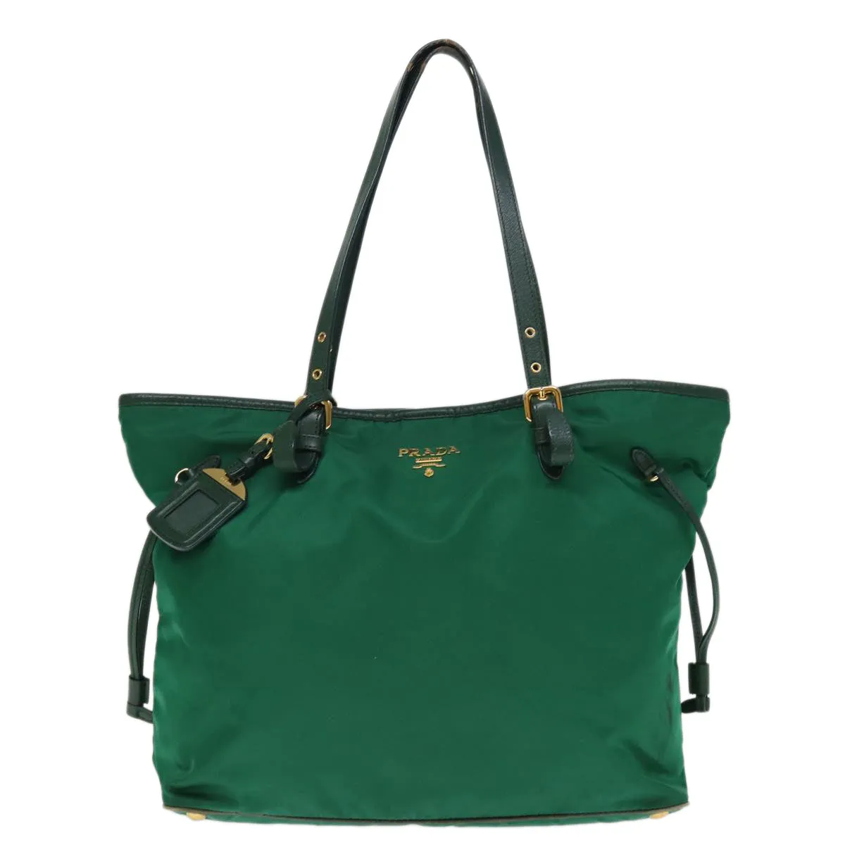 Trendy Inspired Prada Tote Bag Nylon Green Auth 74471