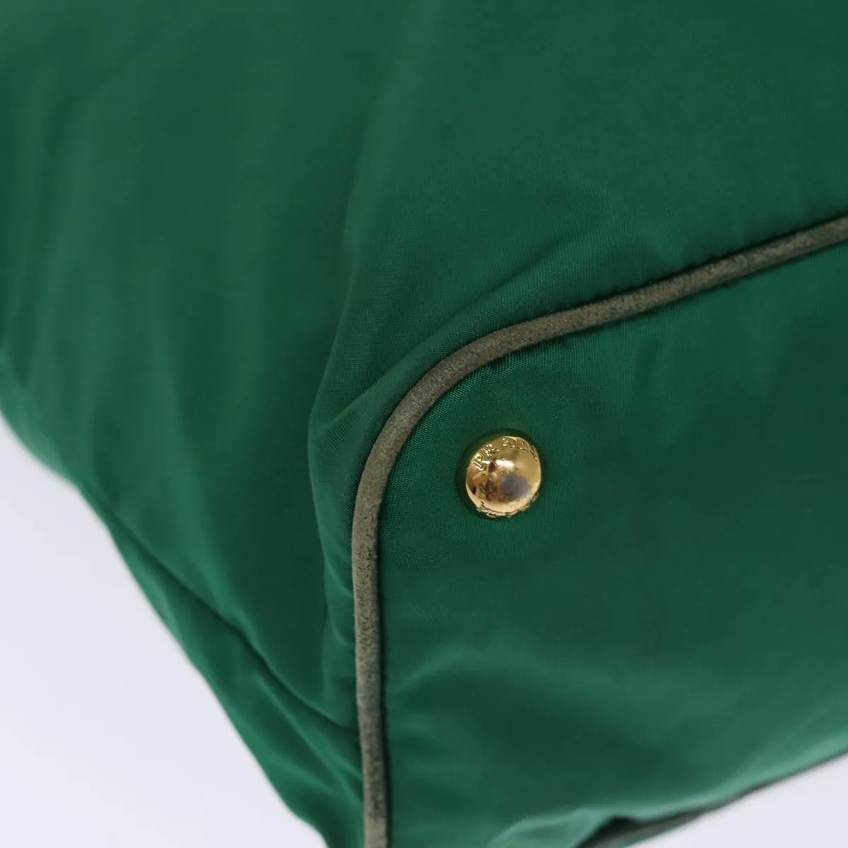 Trendy Inspired Prada Tote Bag Nylon Green Auth 74471