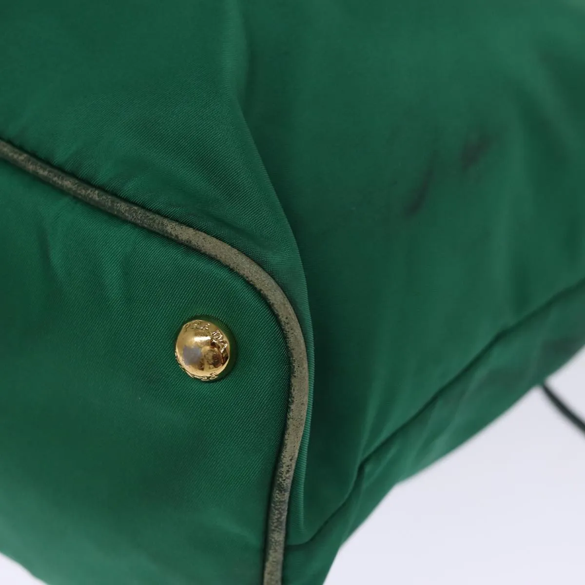 Trendy Inspired Prada Tote Bag Nylon Green Auth 74471