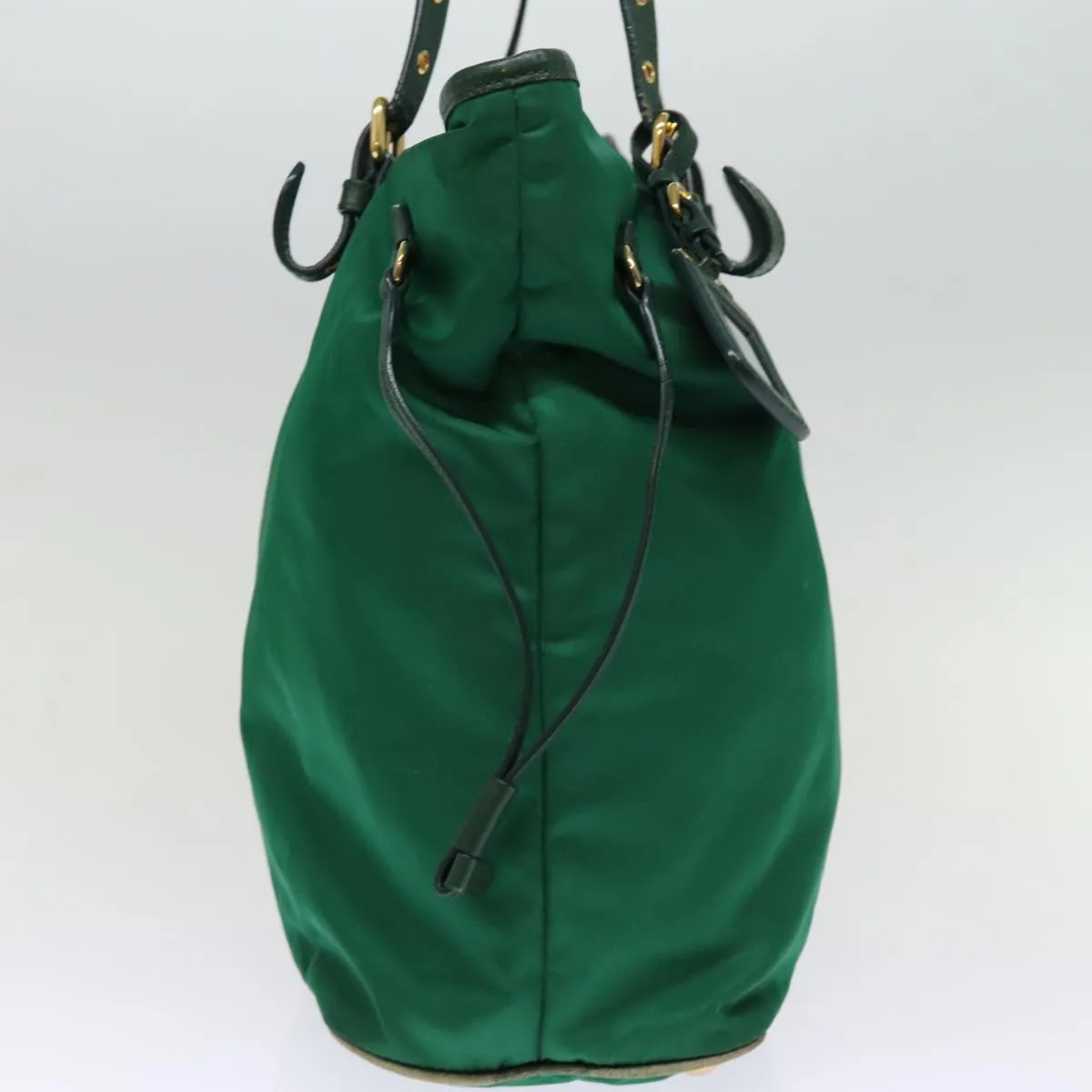 Trendy Inspired Prada Tote Bag Nylon Green Auth 74471