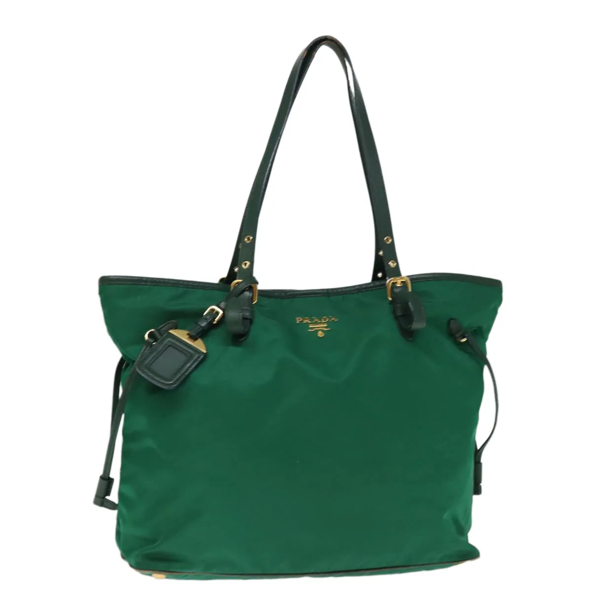 Trendy Inspired Prada Tote Bag Nylon Green Auth 74471