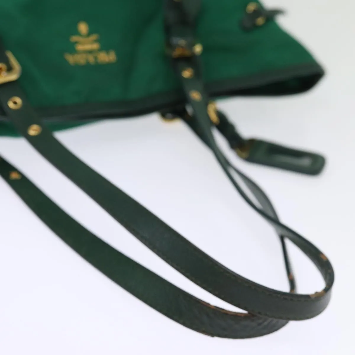 Trendy Inspired Prada Tote Bag Nylon Green Auth 74471