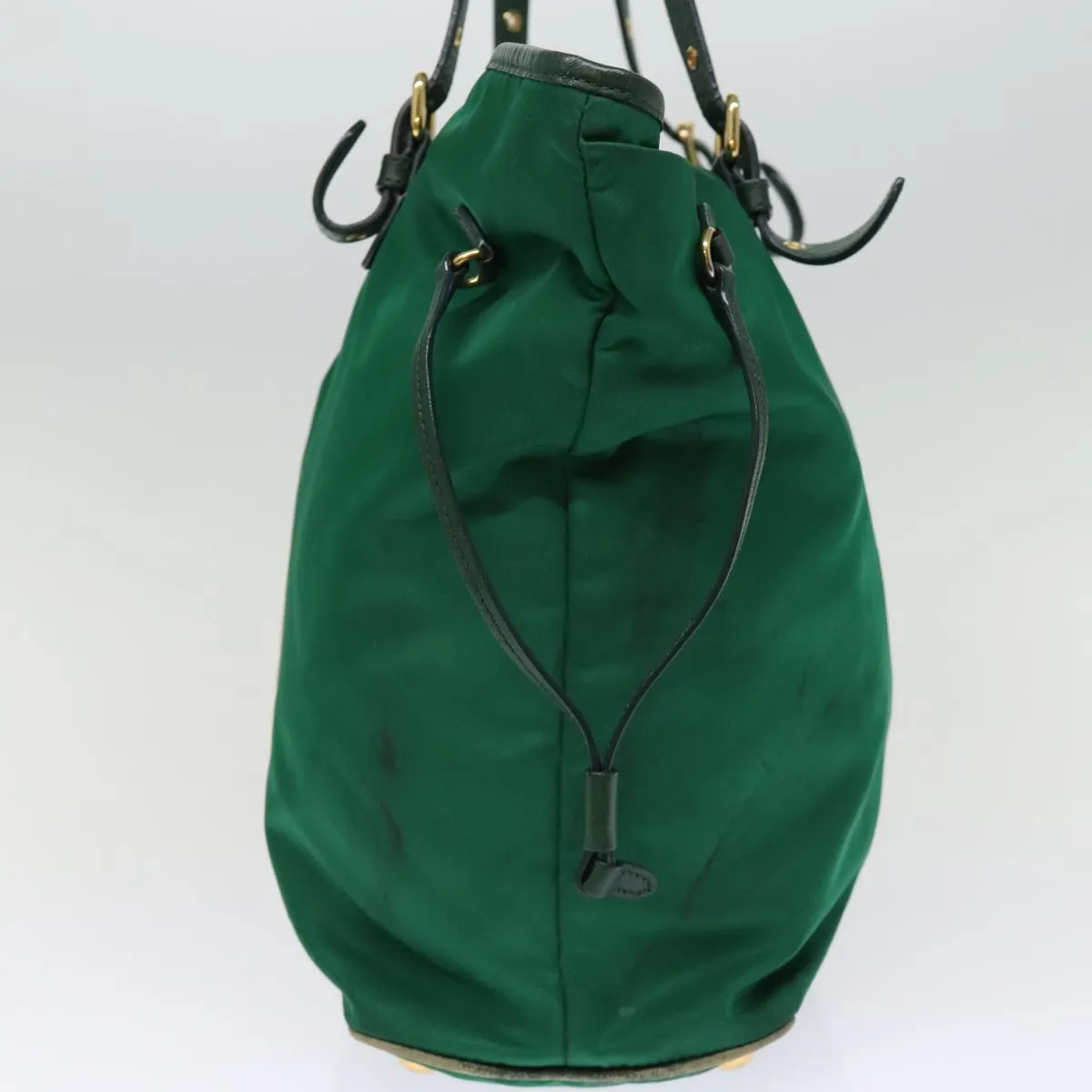 Trendy Inspired Prada Tote Bag Nylon Green Auth 74471